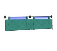 vidaXL Tête de lit Suspendue avec lumière LED Turquoise Velours, Tête de lit, en Velours rectangulaire, accrochée au Mur, Confort Doux, décor tufté Qui économise de l'espace