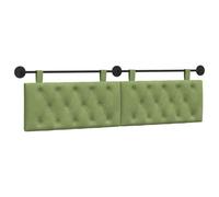 vidaXL Tête de lit Suspendue avec lumière LED Vert Clair Velours, Chambre Moderne, tête de lit Murale, en Velours, Bois, Gain de Place, Dossier décoratif, Doux au Toucher