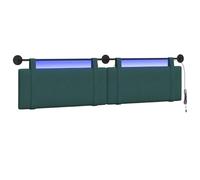 vidaXL Tête de lit Suspendue avec lumière LED Vert foncé Tissu, Déco Chambre stylée, tête de lit Murale Moderne, Tissu Chic, sanctuaire du Sommeil, optimise l'espace Compact