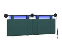 vidaXL Tête de lit Suspendue avec lumière LED Vert foncé Tissu, Déco Chambre stylée, tête de lit Murale Moderne, Tissu Chic, sanctuaire du Sommeil, optimise l'espace Compact