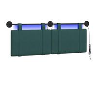 vidaXL Tête de lit Suspendue avec lumière LED Vert foncé Tissu, Décor de Chambre, tête de lit rectangulaire Mural, Textile Compact, literie Tendance, Havre de Sommeil Luxe