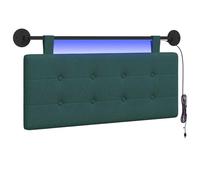 vidaXL Tête de lit Suspendue avec lumière LED Vert foncé Tissu, Tête de lit Moderne rectangulaire, Design Mural, déco de Chambre Personnalisable, Meubles Gain de Place