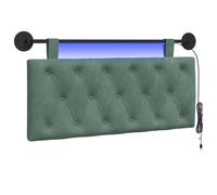 vidaXL Tête de lit Suspendue avec lumière LED Vert Mer Velours, Chambre Moderne, tête de lit Murale, en Velours, Bois, Gain de Place, Dossier décoratif, Doux au Toucher