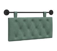 vidaXL Tête de lit Suspendue avec lumière LED Vert Mer Velours, Chambre Moderne, tête de lit Murale, en Velours, Bois, Gain de Place, Dossier décoratif, Doux au Toucher