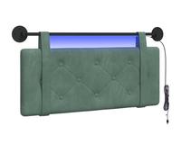 vidaXL Tête de lit Suspendue avec lumière LED Vert Mer Velours, Tête de lit, en Velours rectangulaire, accrochée au Mur, Confort Doux, décor tufté Qui économise de l'espace