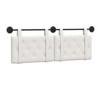 vidaXL Tête de lit Suspendue Blanc 150 x 55 x 5 cm Simili Cuir, Tête de lit Moderne, rectangulaire, à Montage Mural, Dossier rembourré, Design Minimaliste, élégant et Gain de Place