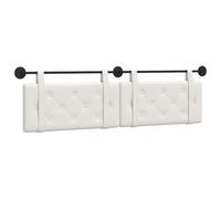 vidaXL Tête de lit Suspendue Blanc 190 x 55 x 5 cm Simili Cuir, Tête de lit Moderne, rectangulaire, à Montage Mural, Dossier rembourré, Design Minimaliste, élégant et Gain de Place