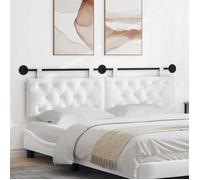 vidaXL Tête de lit suspendue Montage mural Blanc 170 x 55 x 7 cm tissu