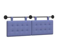 vidaXL Tête de lit Suspendue Bleu Denim 130 x 55 x 5 cm Tissu, Têtière Moderne et rembourrée de Forme rectangulaire, montée au Mur, pour Une déco Confortable et Gain de Place.