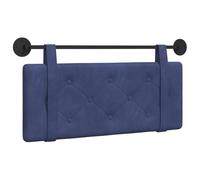 vidaXL Tête de lit suspendue Bleu police 110 x 55 x 5 cm Velours, Tête de lit moderne rectangulaire à montage mural, rembourrée avec des sangles, design à boutons capitonnés pour une déco de chambre r