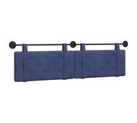 vidaXL Tête de lit suspendue Bleu police 190 x 55 x 5 cm Velours, Tête de lit moderne rectangulaire à montage mural, rembourrée avec des sangles, design à boutons capitonnés pour une déco de chambre r