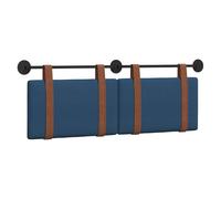 vidaXL Tête de lit Suspendue Uni Bleu 150 x 55 x 5 cm PU Antique, Chambre Minimaliste, Têtière Murale, Design Rectangulaire, Confort Rembourré, Accessoire Gain de Place Efficace