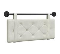 vidaXL Tête de lit suspendue Crème 110 x 55 x 5 cm Velours, Tête de lit moderne rectangulaire à montage mural, rembourrée avec des sangles, design à boutons capitonnés pour une déco de chambre relaxan