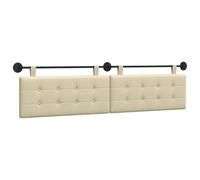 vidaXL Tête de lit suspendue Crème 210 x 55 x 5 cm Simili cuir, Chambre à coucher, Rectangulaire, Moderne, Tête de lit murale, Design compact, Décor élégant, Lignes simples et épurées, Dosseret moelle