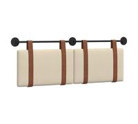 vidaXL Tête de lit Suspendue Crème PU Antique, Tête de lit Moderne rectangulaire, Design Mural, Accessoire Simple pour Chambre, Ergonomique et Pratique