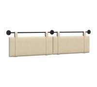 vidaXL Tête de lit Suspendue Crème Tissu, Déco Chambre stylée, tête de lit Murale Moderne, Tissu Chic, sanctuaire du Sommeil, optimise l'espace Compact