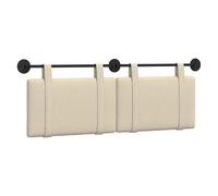 vidaXL Tête de lit Suspendue Montage Mural Crème 150 x 55 x 5 cm Tissu, Déco Chambre, tête de lit Moderne en Tissu, Fond Mural, Point Focal Luxe pour Dormir, Confort Intemporel