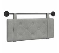 vidaXL Tête de lit suspendue Gris clair 110 x 55 x 5 cm Velours, Tête de lit moderne rectangulaire à montage mural, rembourrée avec des sangles, design à boutons capitonnés pour une déco de chambre re