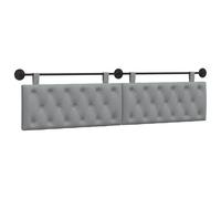 vidaXL Tête de lit Suspendue Gris Clair 210 x 55 x 7 cm Tissu, Chambre à Coucher, tête de lit en Tissu, Design Moderne à Monter au Mur, Dossier Doux et Confortable, Gain de Place