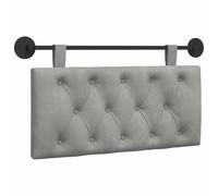 vidaXL Tête de lit Suspendue Gris Clair 90 x 55 x 7 cm Velours, Tête de lit Murale Moderne, en Velours, rectangulaire, rembourrée, capitonnée, Bois Composite, Gain de Place