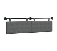 vidaXL Tête de lit Suspendue Gris foncé 170 x 55 x 5 cm Tissu, Têtière Moderne et rembourrée de Forme rectangulaire, montée au Mur, pour Une déco Confortable et Gain de Place.