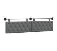 vidaXL Tête de lit Suspendue Gris foncé 210 x 55 x 7 cm Tissu, Chambre à Coucher, tête de lit en Tissu, Design Moderne à Monter au Mur, Dossier Doux et Confortable, Gain de Place