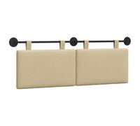 vidaXL Tête de lit Suspendue Gris Vert Clair Tissu en Velours côtelé, Tête de lit Moderne rectangulaire à Fixer au Mur, rembourrée Douce, Dossier réglable, Gain de Place