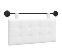 vidaXL Tête de lit Suspendue Montage Mural Blanc 100 x 55 x 5 cm Tissu, Têtière Moderne et rembourrée de Forme rectangulaire, montée au Mur, pour Une déco Confortable et Gain de Place.