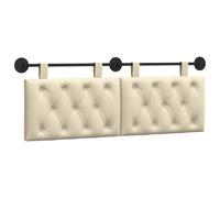 vidaXL Tête de lit Suspendue Montage Mural Crème 130 x 55 x 7 cm Tissu, Chambre à Coucher, tête de lit en Tissu, Design Moderne à Monter au Mur, Dossier Doux et Confortable, Gain de Place