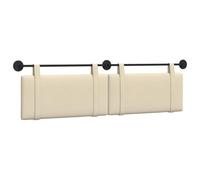 vidaXL Tête de lit Suspendue Montage Mural Crème 190 x 55 x 5 cm Tissu, Déco Chambre, tête de lit Moderne en Tissu, Fond Mural, Point Focal Luxe pour Dormir, Confort Intemporel