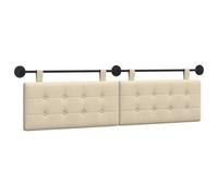 vidaXL Tête de lit Suspendue Montage Mural Crème 190 x 55 x 5 cm Tissu, Têtière Moderne et rembourrée de Forme rectangulaire, montée au Mur, pour Une déco Confortable et Gain de Place.