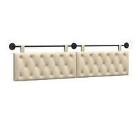 vidaXL Tête de lit Suspendue Montage Mural Crème 210 x 55 x 7 cm Tissu, Chambre à Coucher, tête de lit en Tissu, Design Moderne à Monter au Mur, Dossier Doux et Confortable, Gain de Place
