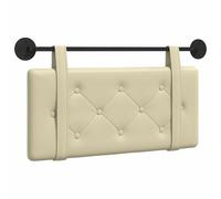 vidaXL Tête de lit Suspendue Montage Mural Crème 90 cm Simili Cuir, Tête de lit Moderne, rectangulaire, à Montage Mural, Dossier rembourré, Design Minimaliste, élégant et Gain de Place
