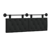 vidaXL Tête de lit Suspendue Montage Mural Noir 130 x 55 x 7 cm Tissu, Chambre à Coucher, tête de lit en Tissu, Design Moderne à Monter au Mur, Dossier Doux et Confortable, Gain de Place