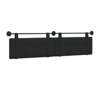 vidaXL Tête de lit Suspendue Montage Mural Noir 210 x 55 x 5 cm Tissu, Déco Chambre, tête de lit Moderne en Tissu, Fond Mural, Point Focal Luxe pour Dormir, Confort Intemporel