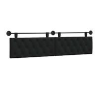 vidaXL Tête de lit Suspendue Montage Mural Noir 210 x 55 x 7 cm Tissu, Chambre à Coucher, tête de lit en Tissu, Design Moderne à Monter au Mur, Dossier Doux et Confortable, Gain de Place