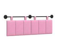 vidaXL Tête de lit suspendue Montage mural Rose 150 x 55 x 5 cm tissu, Décor mural de chambre, tête de lit suspendue rectangulaire moderne, panneau rembourré gain de place, design minimaliste ajustabl