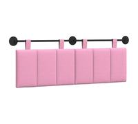 vidaXL Tête de lit suspendue Montage mural Rose 150 x 55 x 5 cm tissu, Décor mural de chambre, tête de lit suspendue rectangulaire moderne, panneau rembourré gain de place, design minimaliste ajustabl