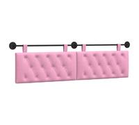 vidaXL Tête de lit Suspendue Montage Mural Rose 190 x 55 x 7 cm Tissu, Chambre à Coucher, tête de lit en Tissu, Design Moderne à Monter au Mur, Dossier Doux et Confortable, Gain de Place