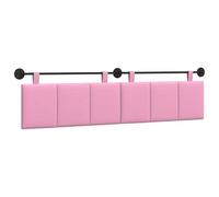 vidaXL Tête de lit suspendue Montage mural Rose 210 x 55 x 5 cm tissu, Décor mural de chambre, tête de lit suspendue rectangulaire moderne, panneau rembourré gain de place, design minimaliste ajustabl