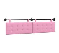 vidaXL Tête de lit Suspendue Montage Mural Rose 210 x 55 x 5 cm Tissu, Têtière Moderne et rembourrée de Forme rectangulaire, montée au Mur, pour Une déco Confortable et Gain de Place.