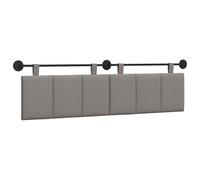 vidaXL Tête de lit suspendue Montage mural Taupe 190 x 55 x 5 cm tissu, Décor mural de chambre, tête de lit suspendue rectangulaire moderne, panneau rembourré gain de place, design minimaliste ajustab