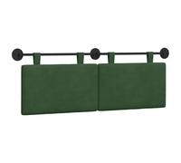 vidaXL Tête de lit Suspendue Montage Mural Vert Jungle 150 x 55 x 5 cm, Tête de lit rectangulaire Moderne montée au Mur, Tissu Doux, Design Minimaliste