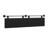 vidaXL Tête de lit suspendue Noir 210 x 55 x 5 cm Simili cuir, Chambre à coucher, Rectangulaire, Moderne, Tête de lit murale, Design compact, Décor élégant, Lignes simples et épurées, Dosseret moelleu