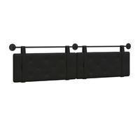 vidaXL Tête de lit Suspendue Noir 210 x 55 x 5 cm Simili Cuir, Tête de lit Moderne, rectangulaire, à Montage Mural, Dossier rembourré, Design Minimaliste, élégant et Gain de Place
