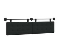 vidaXL Tête de lit suspendue Montage mural Noir 170 x 55 x 5 cm tissu