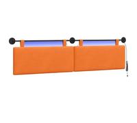 vidaXL Tête de lit Suspendue Orange Tissu en Velours côtelé, Tête de lit Moderne rectangulaire à Fixer au Mur, rembourrée Douce, Dossier réglable, Gain de Place