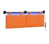 vidaXL Tête de lit Suspendue Orange Tissu en Velours côtelé, Tête de lit Moderne rectangulaire à Fixer au Mur, rembourrée Douce, Dossier réglable, Gain de Place