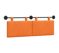 vidaXL Tête de lit Suspendue Orange Tissu en Velours côtelé, Tête de lit Moderne rectangulaire à Fixer au Mur, rembourrée Douce, Dossier réglable, Gain de Place