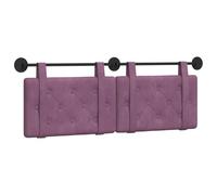 vidaXL Tête de lit suspendue Pourpre 130 x 55 x 5 cm Velours, Tête de lit moderne rectangulaire à montage mural, rembourrée avec des sangles, design à boutons capitonnés pour une déco de chambre relax